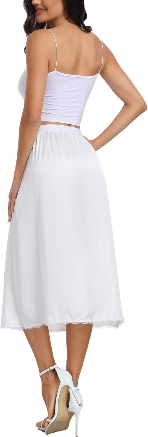 Thumbnail 6 de Vlazom sottogonna lunga da donna antistatiche con elastico in vita e pizzo