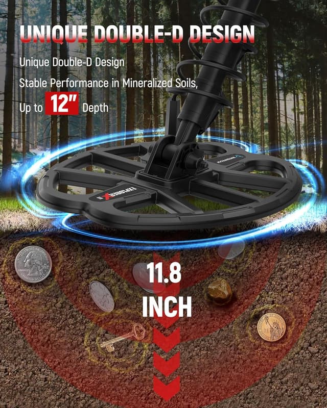 Detalle de KAIWEETS Metal Detector professionali ultraleggero IP68 con display LCD e 6 modalità