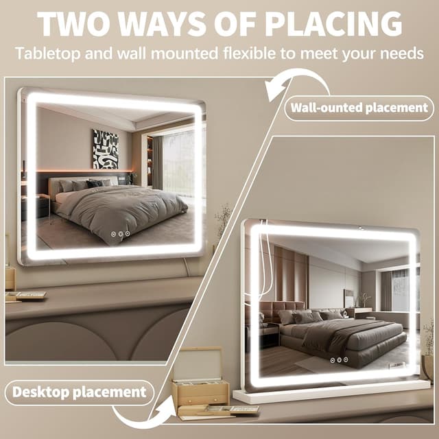 Detalle 2 de FENNIO 23" x 18" Vanity Mirror with Lights (LED) — 3 Color Modes & Adjustable Brightness