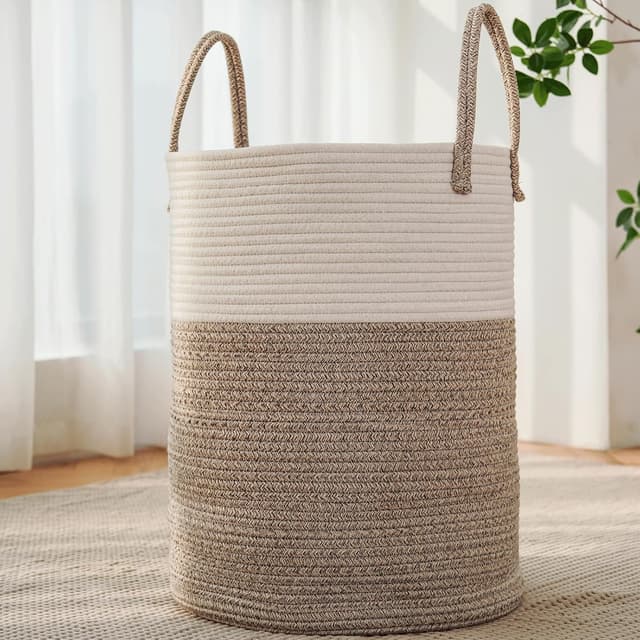 Detalle de JMvicyroam Large Woven Laundry Basket 60L