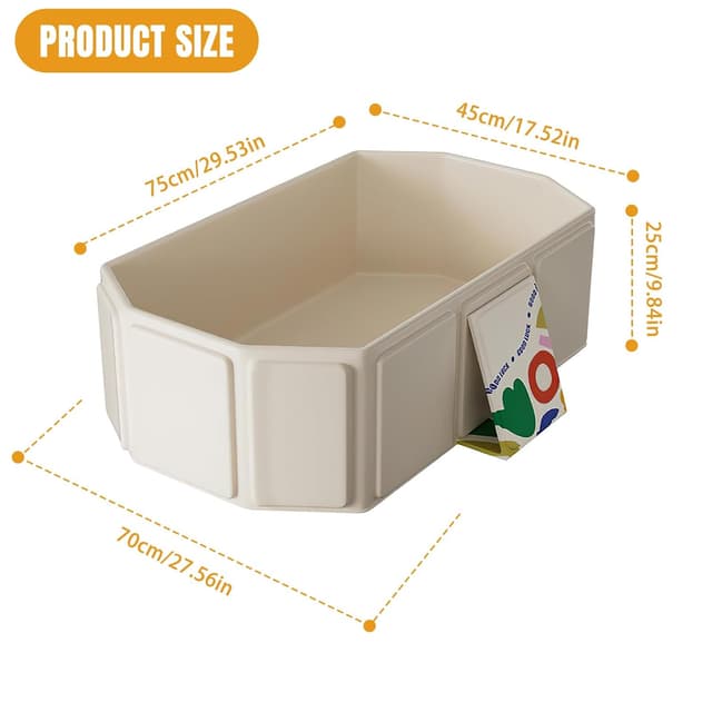 Detalle 2 de Faltbare Badewanne für Kinder (0–8 Jahre) mit Ablassschraube – tragbares Kleinkindbad, Beige