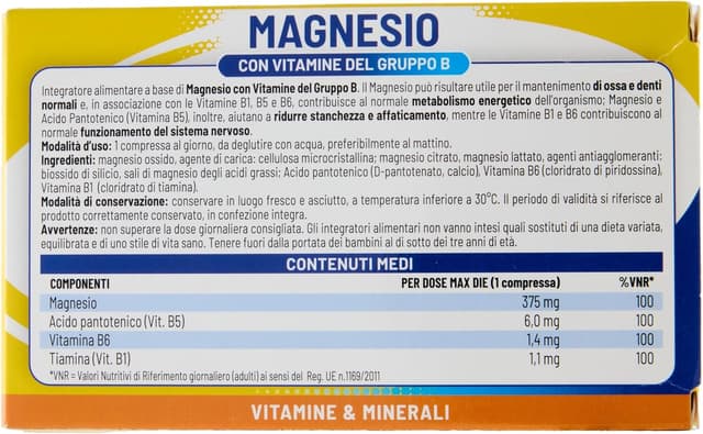 Detalle de Equilibra Integratori Alimentari Magnesio con Vitamine del Gruppo B (B1, B5, B6) – Integratore senza glutine, 3 confezioni