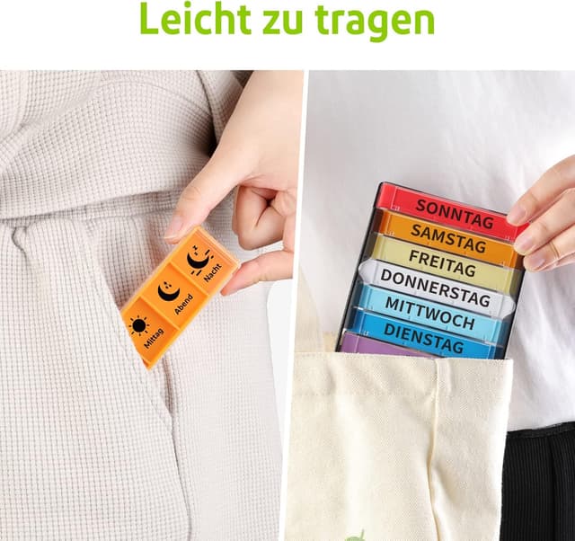 Thumbnail 6 de Opret 7-Tage Tablettenbox mit 4 Fächern (morgens, mittags, abends, nachts) – schiebbares Design