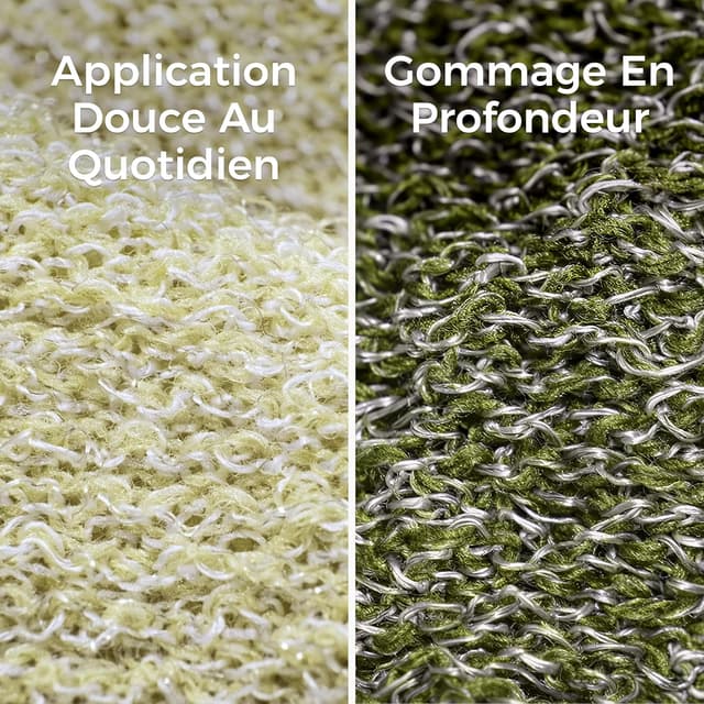 Detalle 2 de ZOMCHI lot de 2 pochettes pour savon exfoliant (grain gros et grain fin) pour mousse riche sous la douche