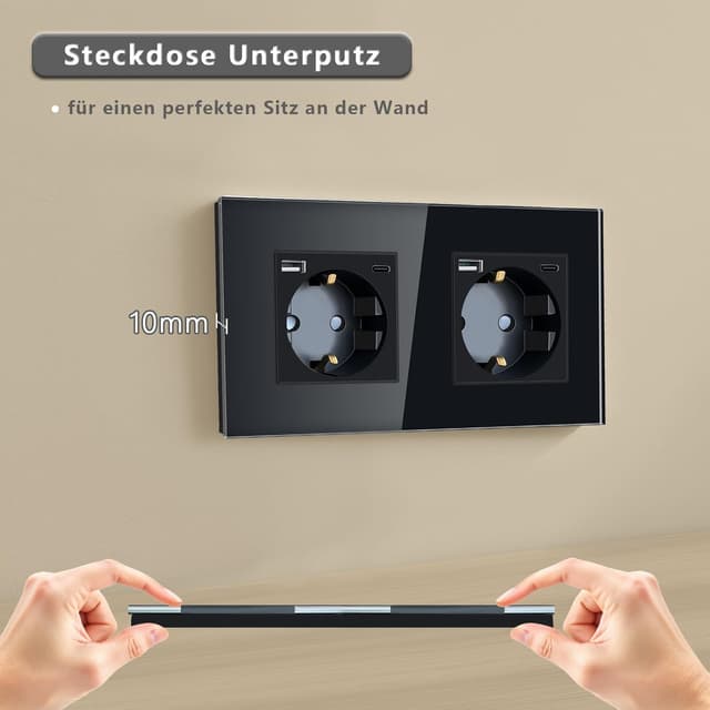 Detalle de Schuko USB-C Steckdose 20 W 2-fach
