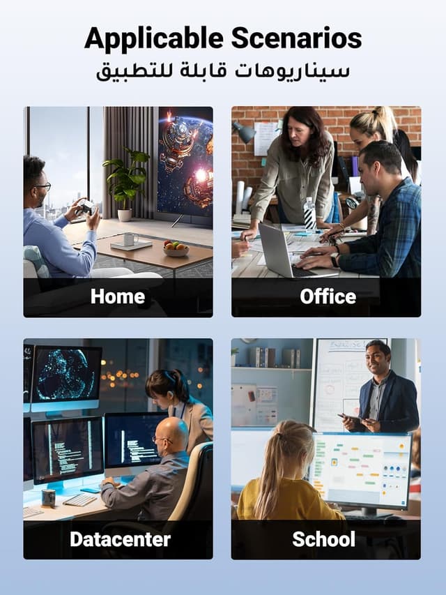 Detalle 2 de UGREEN Cavo Ethernet LAN RJ45 piatto Cat 6 Gigabit 1000Mbps – per Xbox, PS5, Switch, router e PC (30 m)