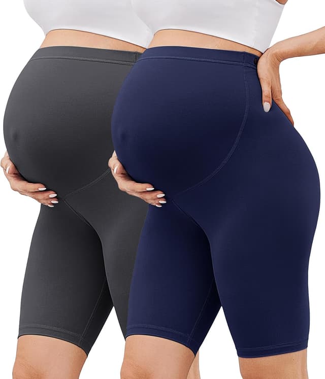 Thumbnail 6 de BONVIGOR Buttercloud Maternity Shorts (Over-the-Belly) 5"/8" Biker Shorts for Pregnancy Workout & Yoga