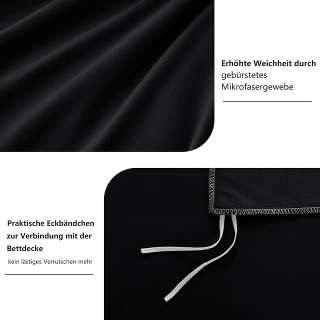 Thumbnail 5 de RUIKASI Bettwäsche 140x200 Schwarz