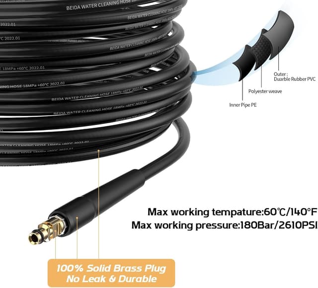 Thumbnail 4 de Stone Banks 10m Pressure Washer Hose 180bar