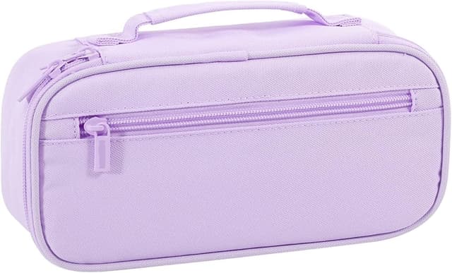 Detalle de Betarami Purple Pencil Case with Handle – Large 5-Compartment Pencil Pouch for School, Office & Home