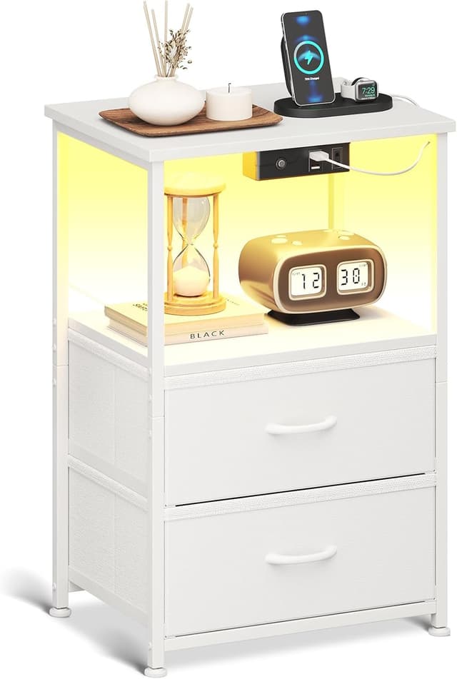 Imagen de Coleshome Mesita de Noche con LED 40x30x60 cm en OfertitasTOP