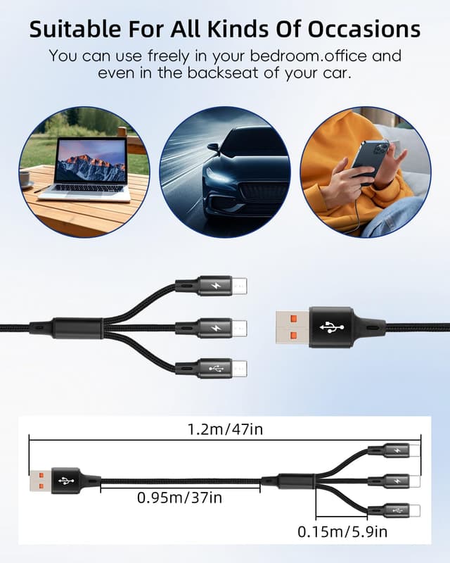Thumbnail 5 de YANBORONSN 3 in 1 USB C Charger Cable