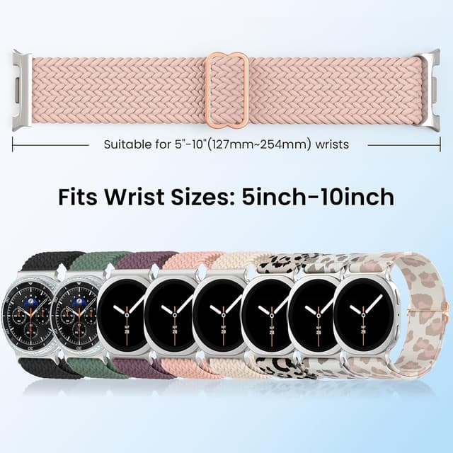 Detalle 2 de Delidigi Braided Stretchy Straps for Samsung Galaxy Watch 8 / 8 Classic (40mm–46mm) — elastic nylon one-click bands