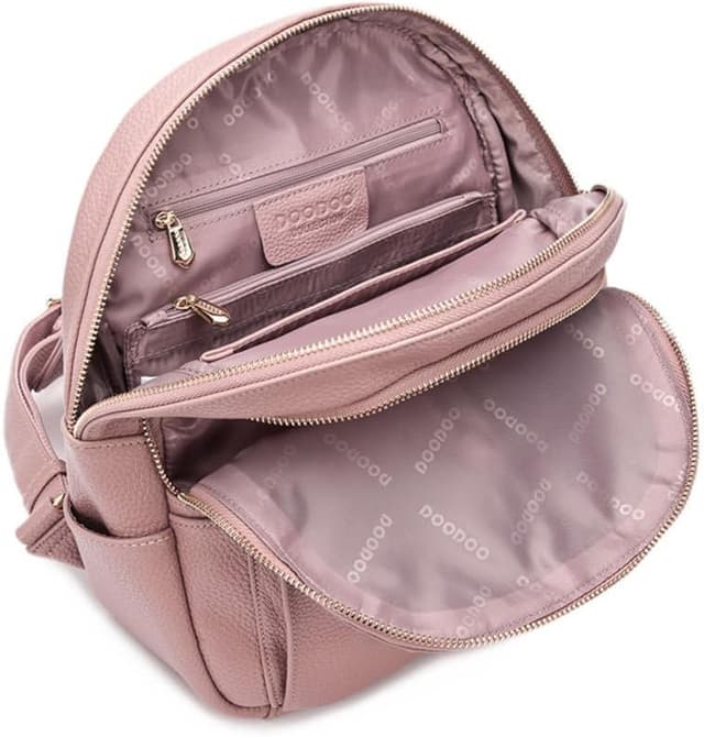 Detalle de DEERWORD Donna borsa a zaino / zainetto antifurto in PU 3005 rosa