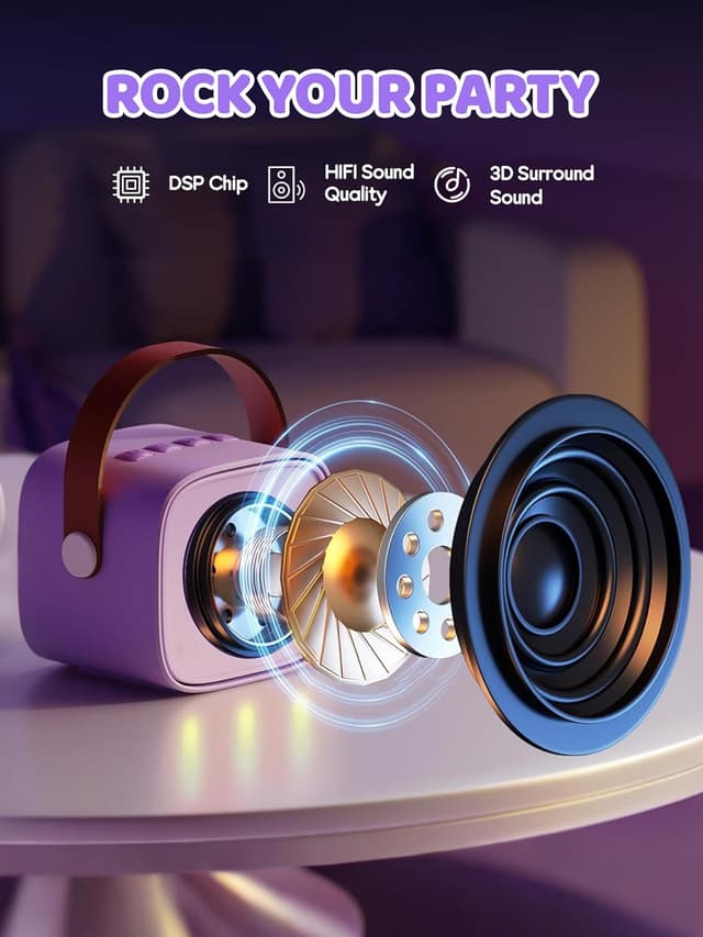 Detalle 2 de YLL Upgraded Mini Karaoke Machine 4 mics ๐ค