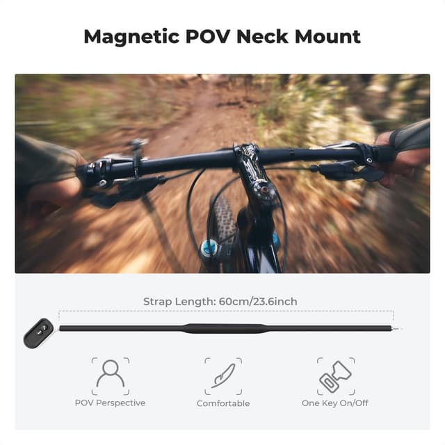 Detalle de K&F Concept Magnetic Neck Mount for GoPro Hero & DJI Osmo Action (POV neck holder with flexible angle)