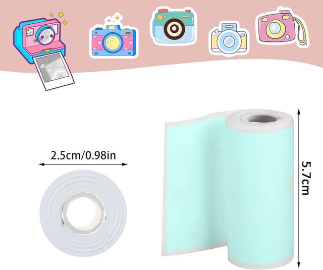 Detalle 2 de 20 rotoli di carta termica 57 x 25 mm per mini stampanti fotografiche (adesivi stampabili) per foto istantanee