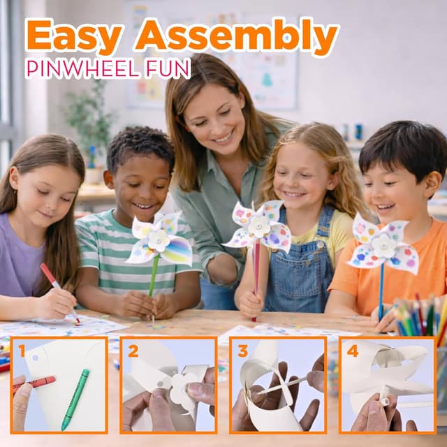 Detalle de 4E's Novelty 24 DIY pinwheels craft kit