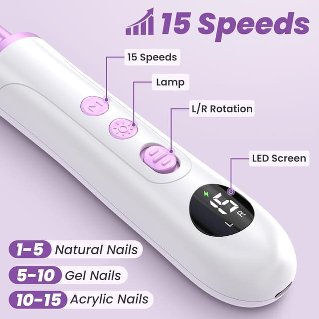 Thumbnail 5 de Maniküre Set Elektrisch Nagelfeile 15 Stufen 💅