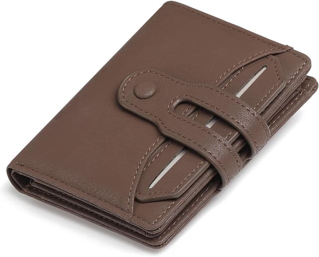 Detalle de SENDEFN RFID Blocking Leather Bifold Wallet with Detachable Card Holder and Zip Coin Pocket