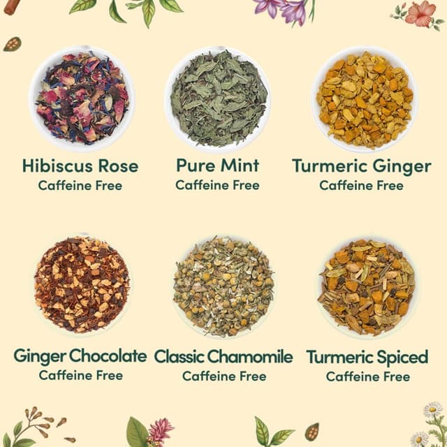 Detalle 2 de VAHDAM Surtido de Infusiones Navideñas ☕ 36 Sobres, Caja Regalo