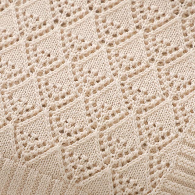 Detalle 2 de Neiwech 100% cotton cellular baby blanket (100 x 80cm) in camel