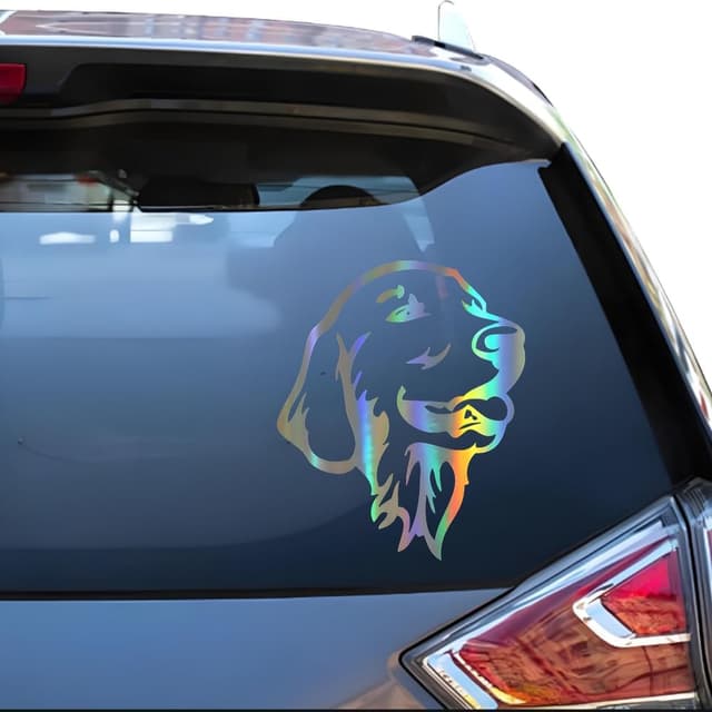 Thumbnail 2 de TIZIKJ Holografischer Golden Retriever Aufkleber 25 cm