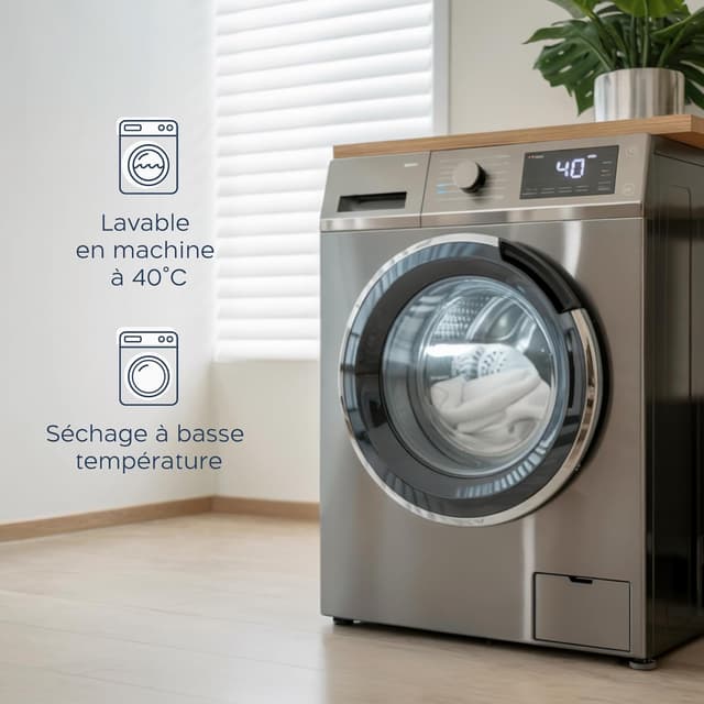 Thumbnail 6 de Twinzen Housse de couette réversible 135x200 cm en microfibre grise (avec taie 50x70) – Parure Oeko-Tex