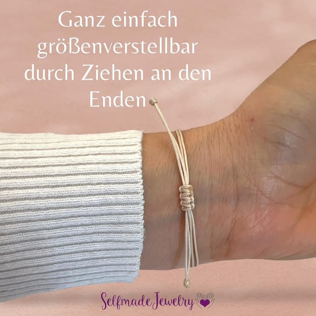Detalle 2 de Selfmade Jewelry Damen-Armband Roségold Mandala Boho im Makramee-Look (inkl. Geschenk-Verpackung)