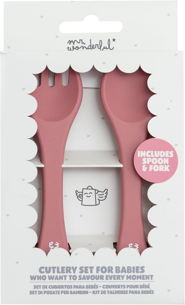 Thumbnail 2 de Mr. Wonderful Set cubiertos silicona bebé Rosa 🍽️