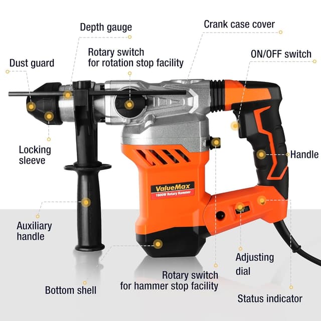 Detalle de ValueMax Trapano a Percussione 1600W 3 in 1 con 3 modalità e 4 velocità variabili