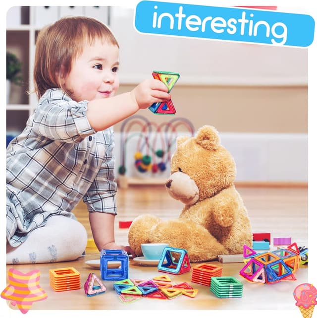Detalle 2 de aaczly Bloques magnéticos 50 piezas para niños