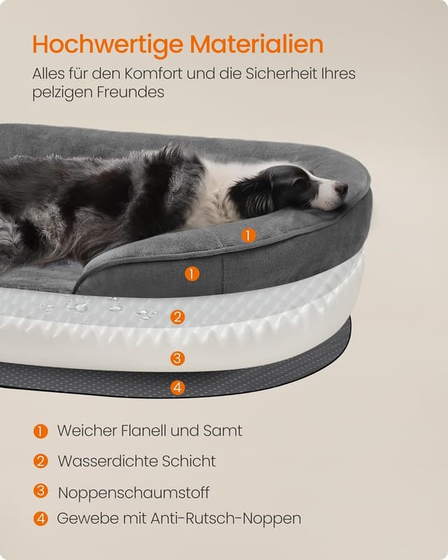 Thumbnail 4 de Feandrea Hundebett Groß 91x68x18 cm orthopädisch