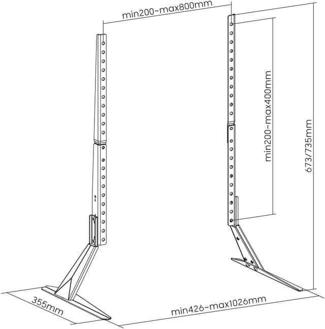Detalle de My wall HP49L TV-Standfuß für 23–75 Zoll (höhenverstellbar)