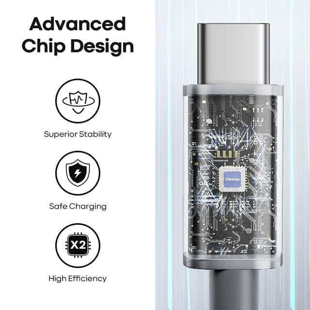 Detalle 2 de CLEEFUN 5m USB-A to USB-C Cable (16ft) for PS5, Xbox Series X/S, Galaxy S and more – Durable fast charging lead