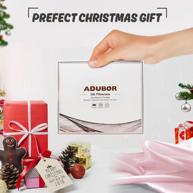 Thumbnail 6 de Adubor 100% Seidenkissenbezug (23 Momme, 40x80 cm) mit verstecktem Reißverschluss, Rosa – 1 Stück