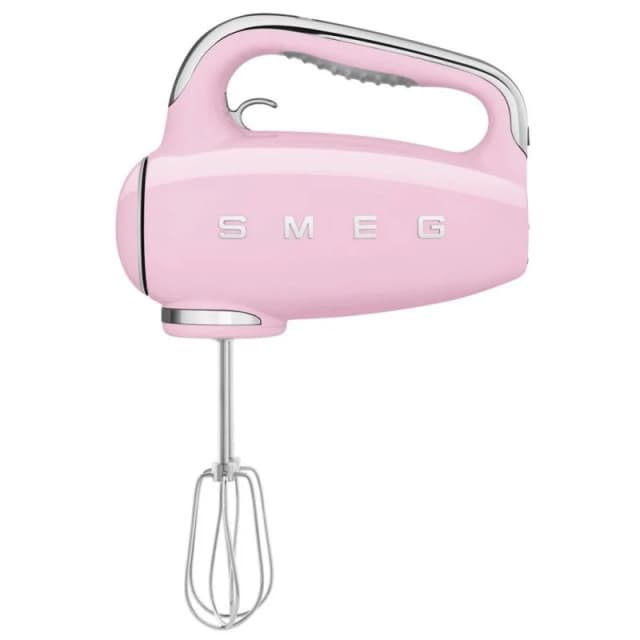 Detalle de Smeg HMF01PKEU batidora de varillas 250W rosa estilo 50's