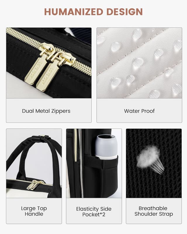 Detalle 2 de LOVEVOOK Rucksack Damen 15,6 Zoll wasserdicht