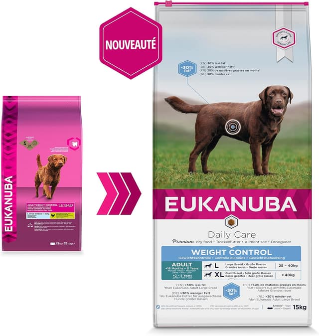 Detalle de Eukanuba Daily Care Adulte Contrôle de Poids Grande Race au Poulet 15 kg