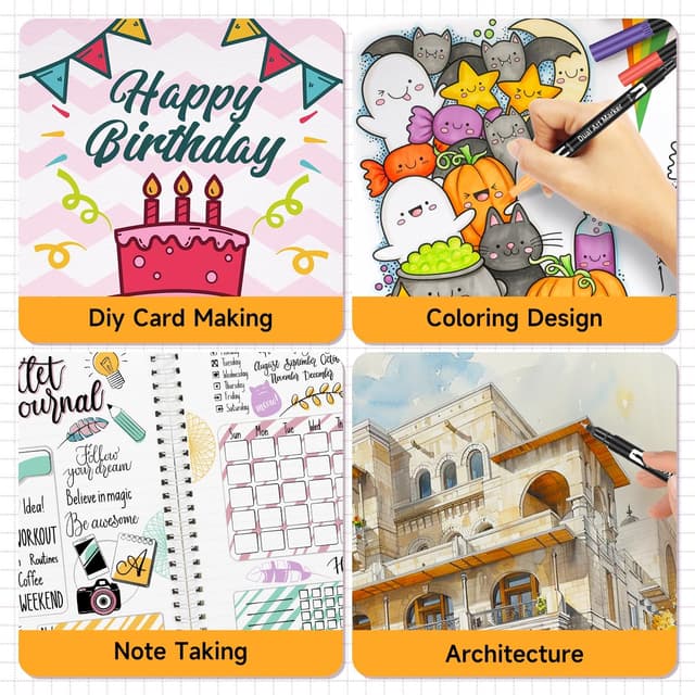 Detalle de Maqhpu dual tip colouring pens, 24 pack