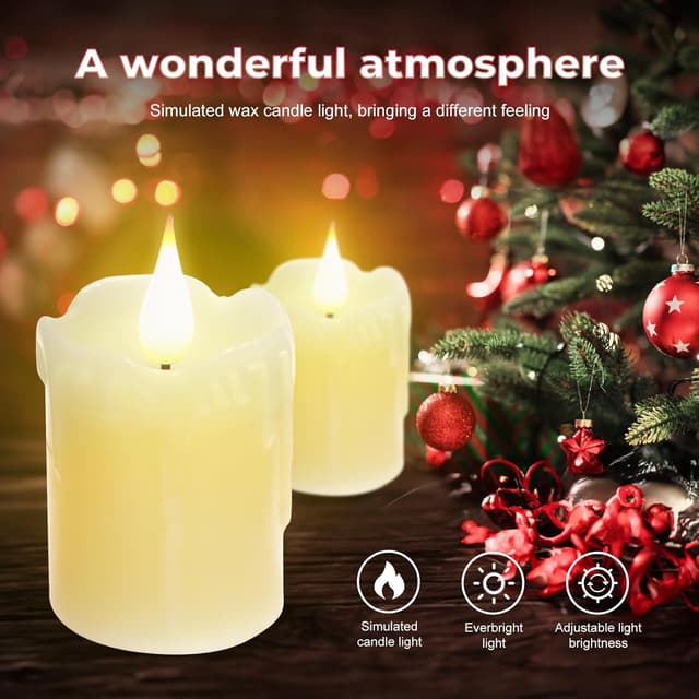 Detalle de ALED LIGHT 6-pack real wax rechargeable flameless LED tea lights with IR remote and timer