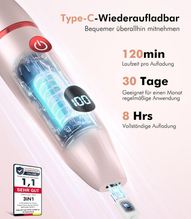 Thumbnail 6 de Intimrasierer Für Frauen 2026 3 Aufsätze