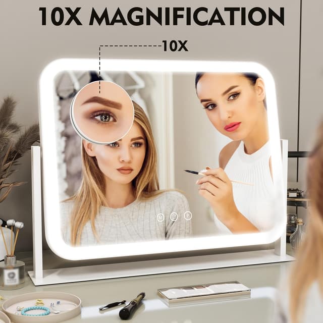 Thumbnail 5 de ROLOVE 17"x13" Lighted Vanity Mirror with 10X Magnification 💄