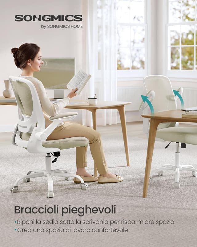 Detalle de SONGMICS Sedia da ufficio girevole ergonomica 53 cm