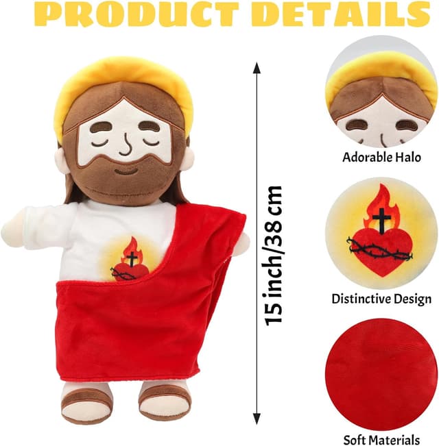 Detalle 2 de Yelakey Jesus plush 15 in with light