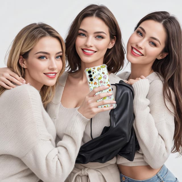 Detalle 2 de CAROKI Clear Case for Samsung S24 FE – shockproof transparent TPU bumper cover with mushroom pattern