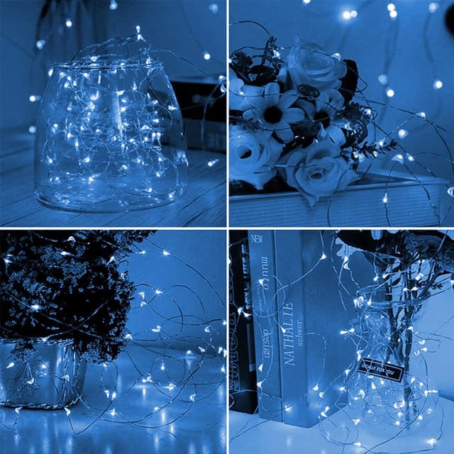 Thumbnail 6 de Jsdoin Lucine LED decorative a batteria, 5 m e 50 mini LED (bianco freddo) – 4 pezzi