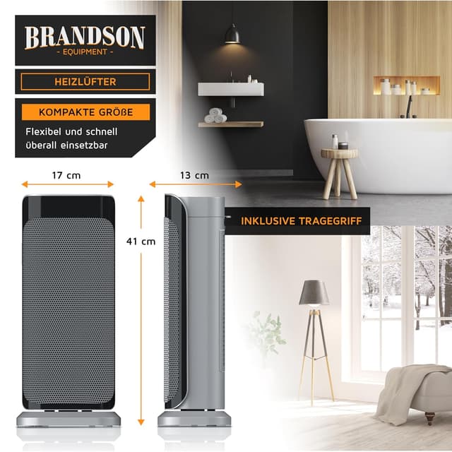 Thumbnail 6 de Brandson Heizlüfter 2000 Watt mit Fernbedienung (Brandson 305027) – mit Oszillation und Timer