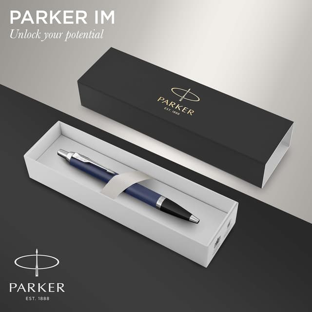 Detalle 2 de Parker IM Kugelschreiber Matte Blue (mittlere Spitze) inkl. Geschenkbox – Blau