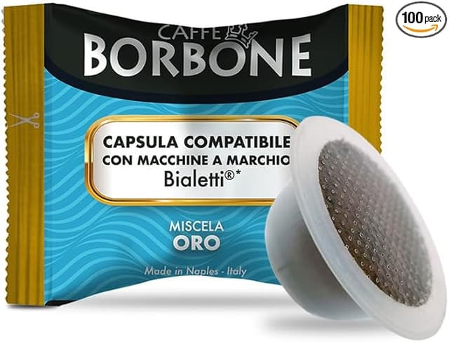 Detalle de Caffè Borbone Oro ☕ 100 Cápsulas para Máquinas Bialetti